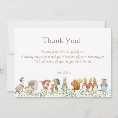 Classic Peter the Rabbit Birthday Thank You Card