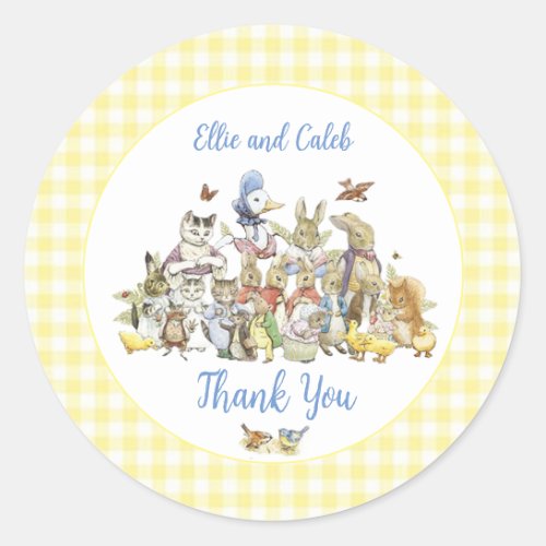 Classic Peter the Rabbit Birthday Thank You  Classic Round Sticker