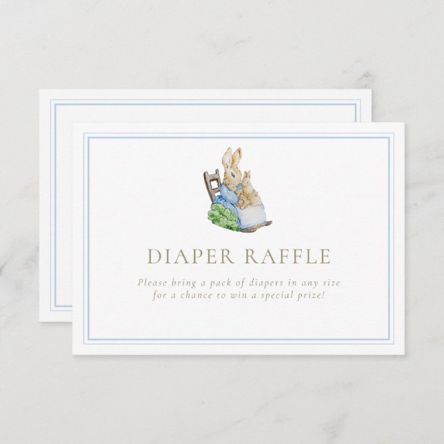 Classic Peter the Rabbit Diaper Raffle Enclosure Card (Front/Back)