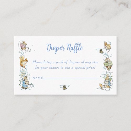 Classic Peter the Rabbit Diaper Raffle Enclosure Card