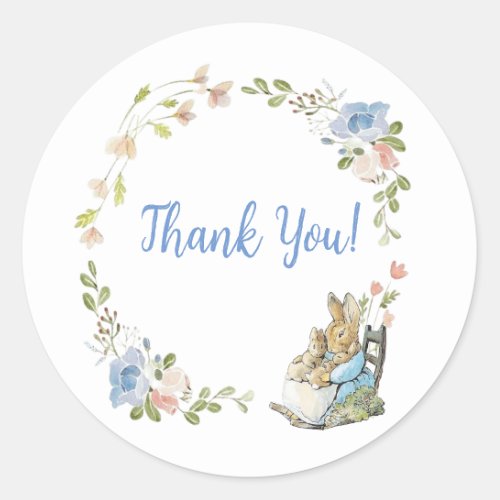 Classic Peter the Rabbit Twin Baby Shower  Classic Round Sticker