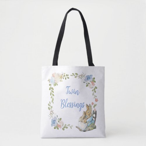 Classic Peter the Rabbit Twin Baby Shower  Tote Bag