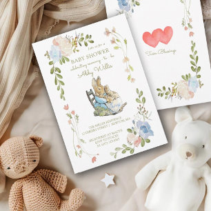 Classic Peter the Rabbit Twins Baby Shower Invitation
