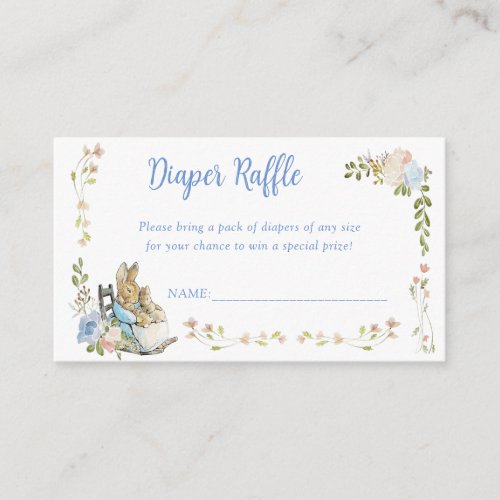 Classic Peter the Rabbit Twins Diaper Raffle Enclosure Card