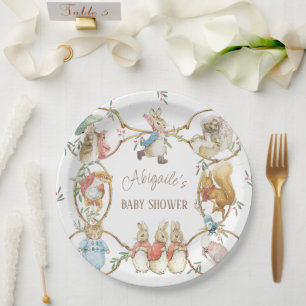 Classic Peter the Rabbit Winter Baby Shower Paper Plates