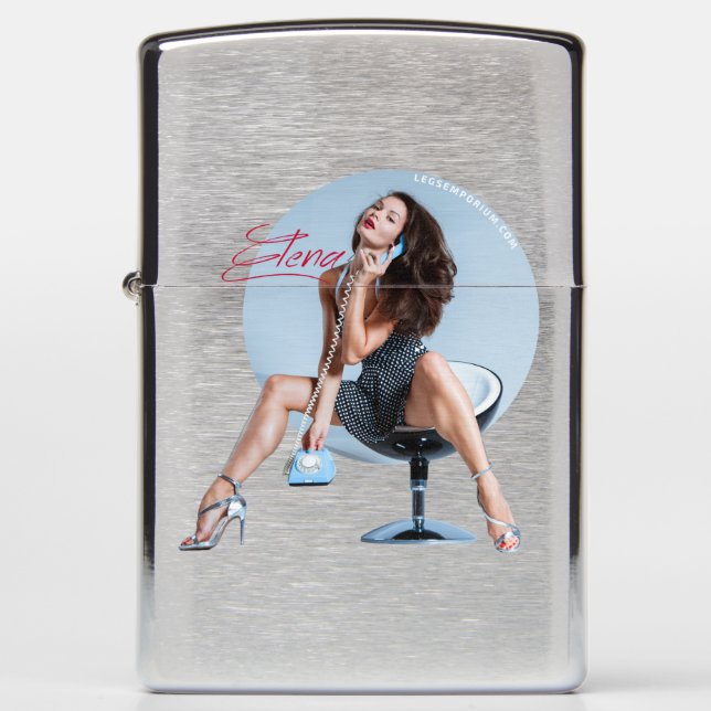 Classic Phone Pin-Up Zippo Lighter (Front)