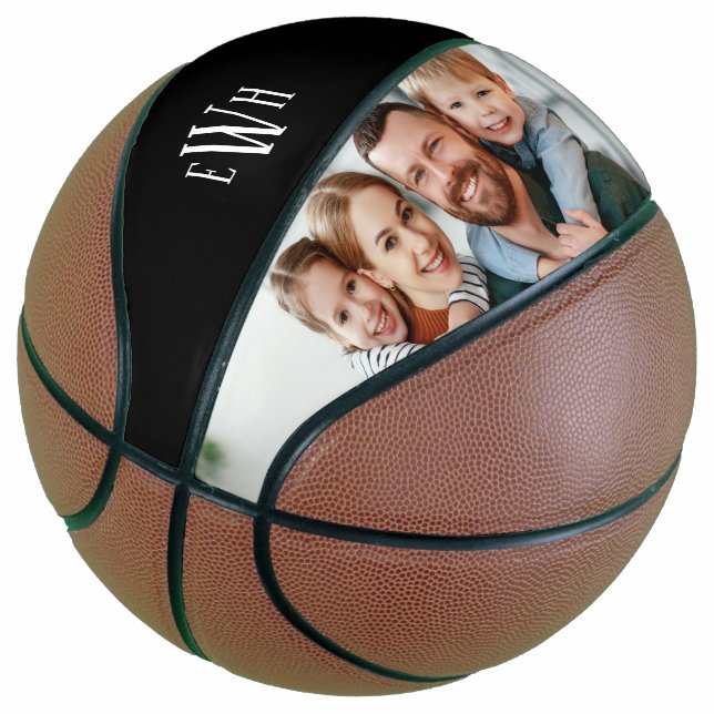 Classic Photo and Monogram Basketball (Angled)