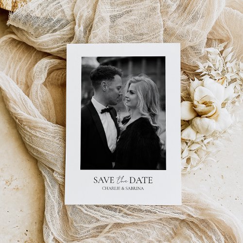 Classic Photo and Text Wedding Save the Date Announcement Postcard