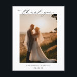 Classic Photo Budget Wedding Thank You Card Flyer<br><div class="desc">Classic style budget wedding thank you flyer (printed on thin printer paper - envelopes not included) with a simple and minimal black and white design with a combination of traditional serif fonts and an elegant script along with your date in a large format for a modern touch along with your...</div>