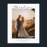 Classic Photo Budget Wedding Thank You Card Flyer<br><div class="desc">Classic style budget wedding thank you flyer (printed on thin printer paper - envelopes not included) with a simple and minimal black and white design with a combination of traditional serif fonts and an elegant script along with your date in a large format for a modern touch along with your...</div>