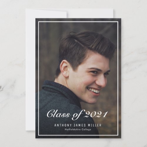 Classic photo college graduation announcement