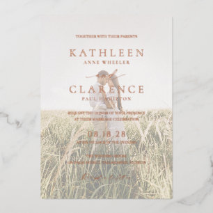 Classic Photo Elegant Wedding Foil Invitation
