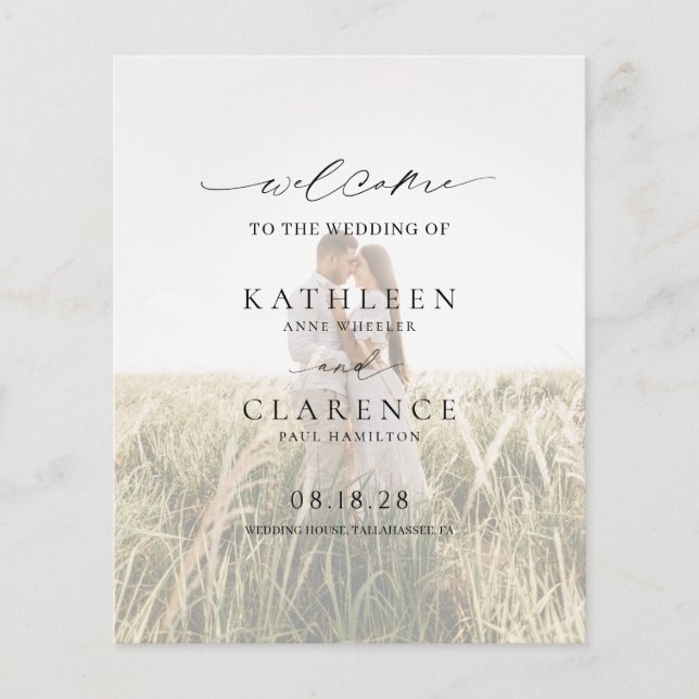 Classic Photo Elegant Wedding Program (Front)
