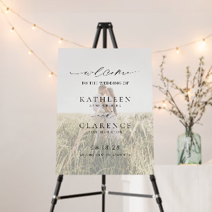 Classic Photo Elegant Wedding Welcome Sign