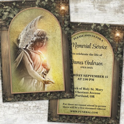 Classic Photo Funeral Memorial Service Invitation