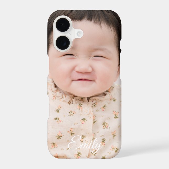 Classic Photo Script Name Personalized Iphone Case (Back)