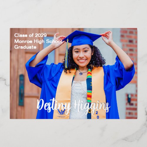 Classic Photo Simple Real Foil Invitation