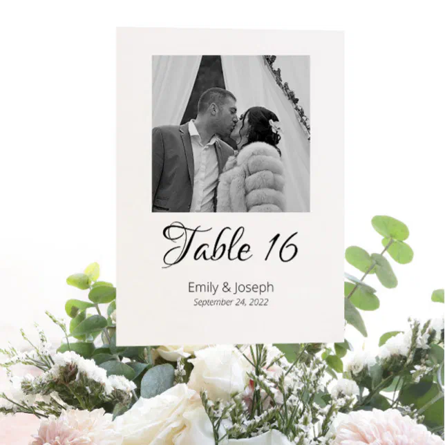 Classic Photo Table Numbers Zazzle