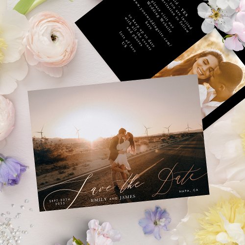 Classic Photo The Wedding Rose Gold Save The Date Foil Invitation