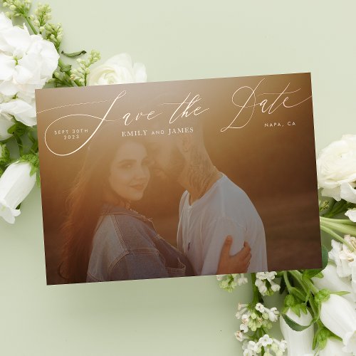 Classic Photo The Wedding Rose Gold Save The Date Foil Invitation