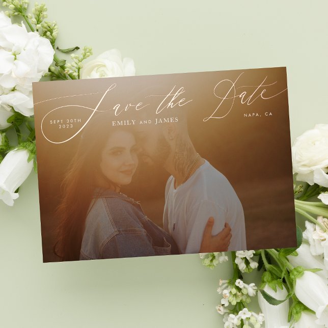 Classic Photo The Wedding Rose Gold Save The Date Foil Invitation (Creator Uploaded)