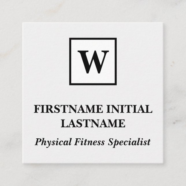 Classic Physical Fitness Specialist Business Card (Front)