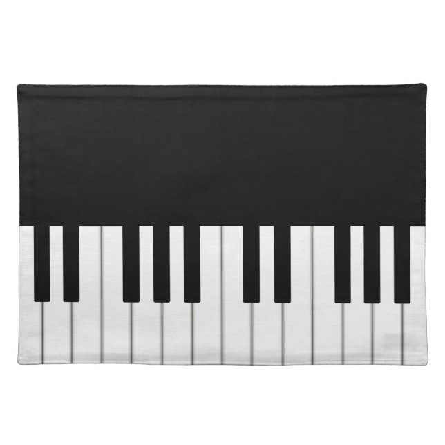 Classic Piano Keyboard Musical Personalizable Cloth Placemat (Front)
