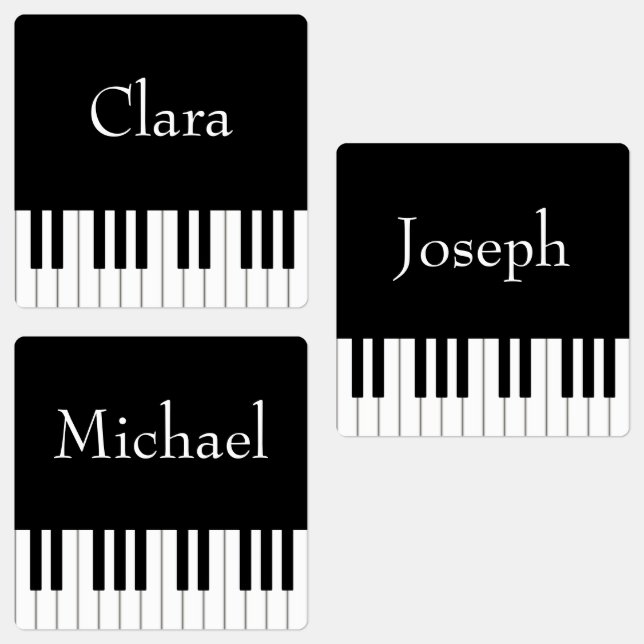 Classic Piano Keyboard Musicians' Custom Name Labels (Group)