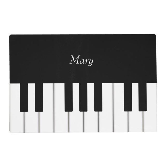 Classic Piano Keyboard Personalized Kids Music Placemat (Front)