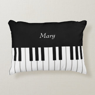 Classic Piano Keyboard Personalized Music Accent Pillow