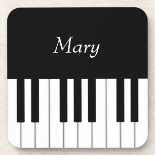Classic Piano Keyboard Personalized Music Beverage Coaster