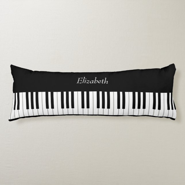 Classic Piano Keyboard Personalized Music Body Pillow (Front)