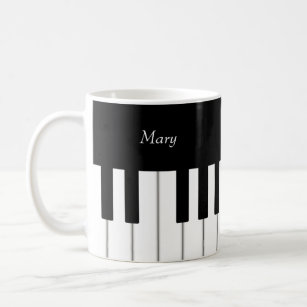 Classic Piano Keyboard Personalized Music Coffee Mug