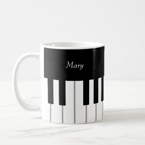 Classic Piano Keyboard Personalized Music Coffee Mug