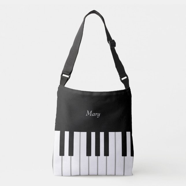 Classic Piano Keyboard Personalized Music Crossbody Bag (Front)