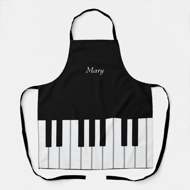 Classic Piano Keyboard Personalized Music Lover's Apron (Front)