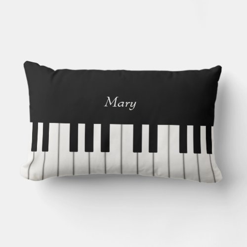Classic Piano Keyboard Personalized Music Lumbar Pillow
