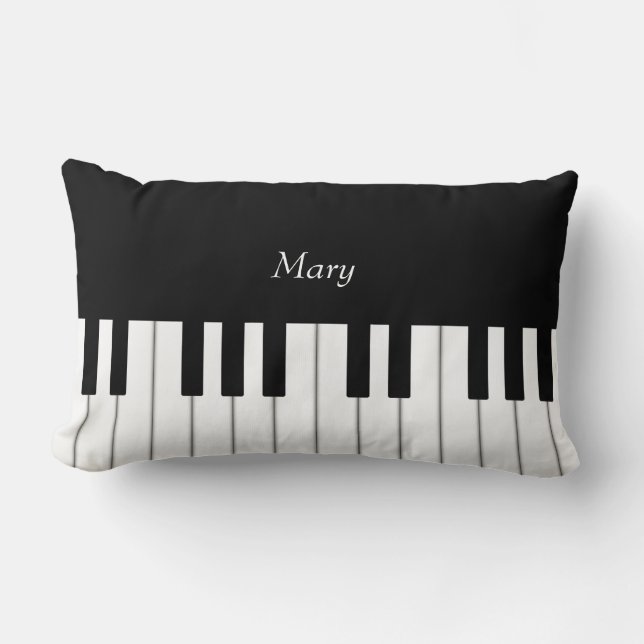 Classic Piano Keyboard Personalized Music Lumbar Pillow (Front)