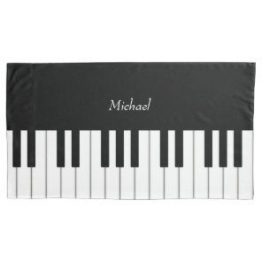 Classic Piano Keyboard Personalized Music Pillow Case