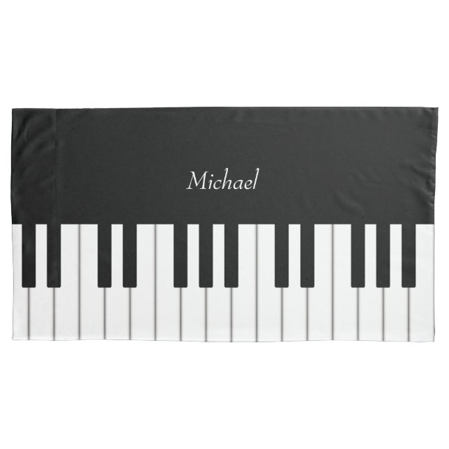 Classic Piano Keyboard Personalized Music Pillow Case (Front)