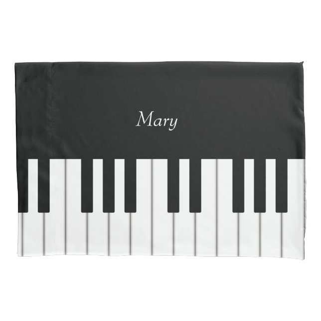 Classic Piano Keyboard Personalized Music Pillow Case (Front)