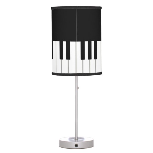 Classic Piano Keyboard Personalized Music Table Lamp (Back)