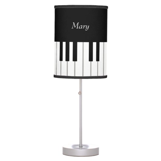 Classic Piano Keyboard Personalized Music Table Lamp (Front)