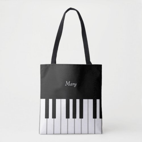 Classic Piano Keyboard Personalized Music Tote Bag