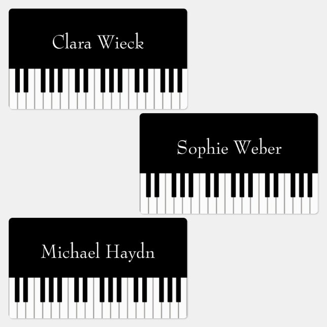 Classic Piano Keyboard Personalized Musician Name Labels (Group)