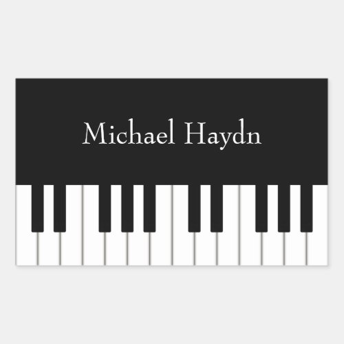 Classic Piano Keyboard Personalized Musicians Rectangular Sticker