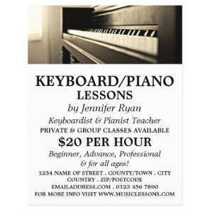Classic Piano, Keyboard, Piano Lessons Flyer