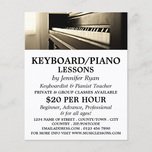 Classic Piano Keyboard Piano Lessons Flyer