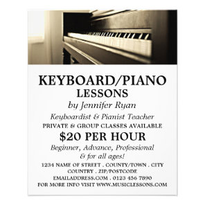 Classic Piano, Keyboard, Piano Lessons Flyer