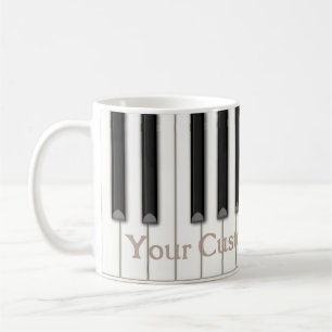 Classic Piano Keyes Custom Text in 4 Colors Coffee Mug